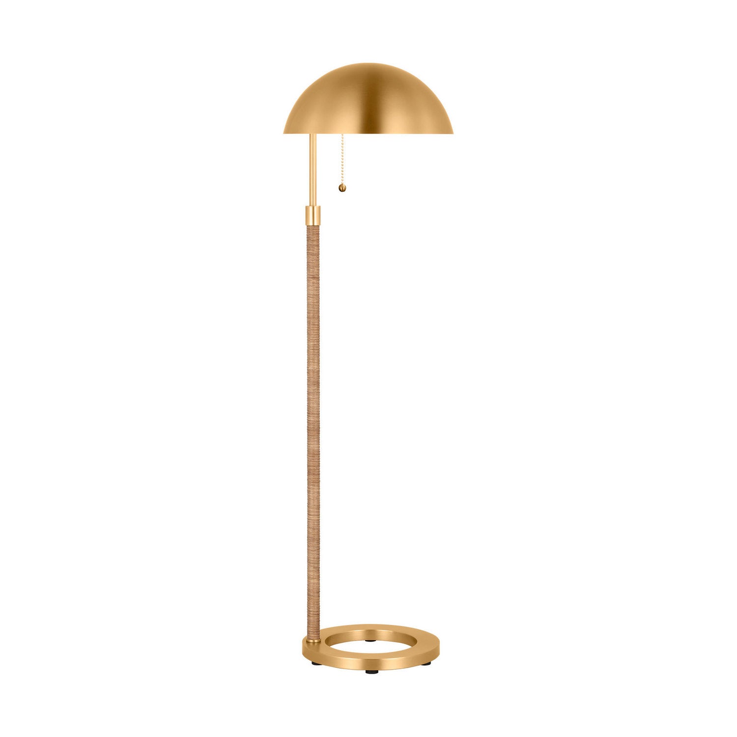 Balleroy One Light Floor Lamp in Burnished Brass
