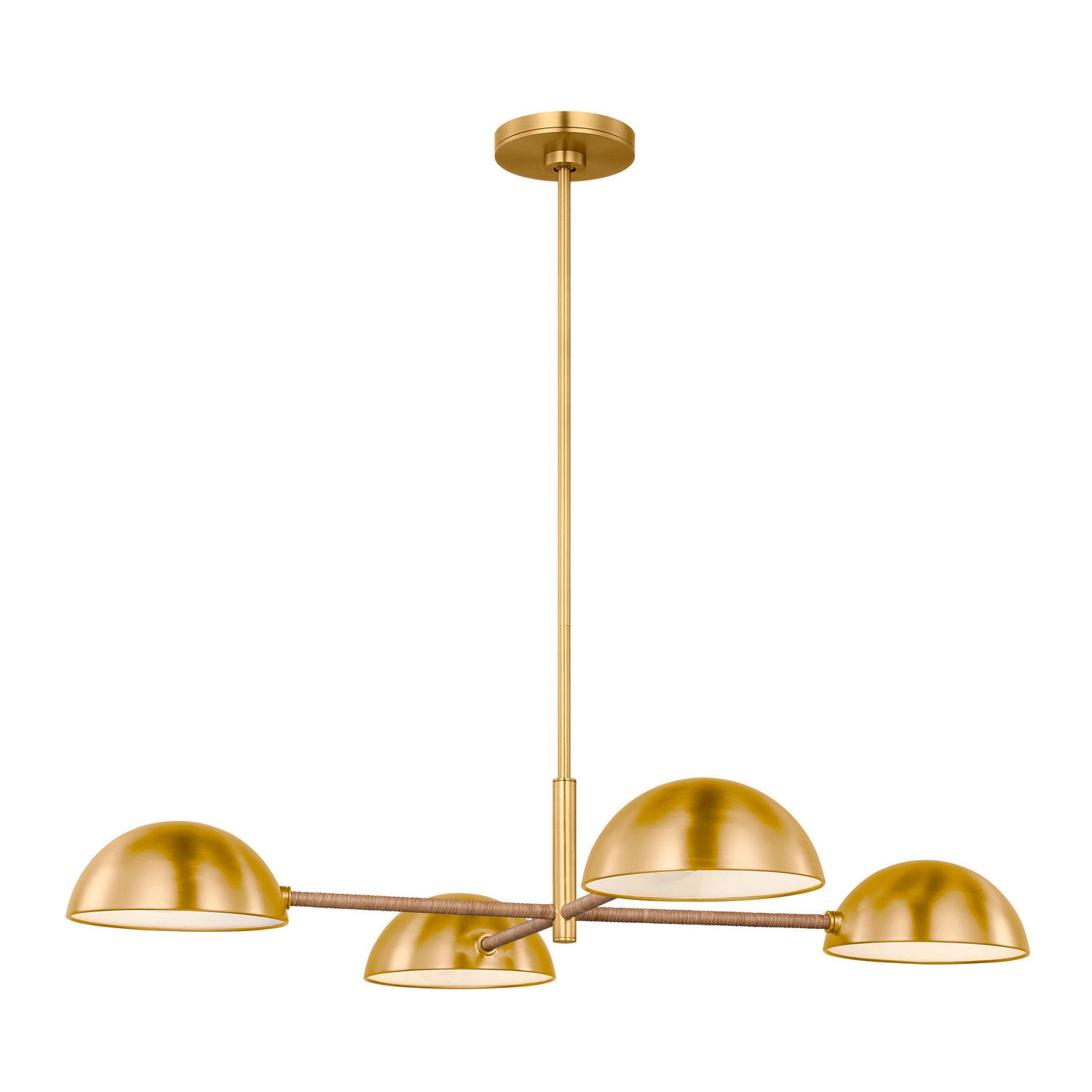 Balleroy Four Light Chandelier in Burnished Brass