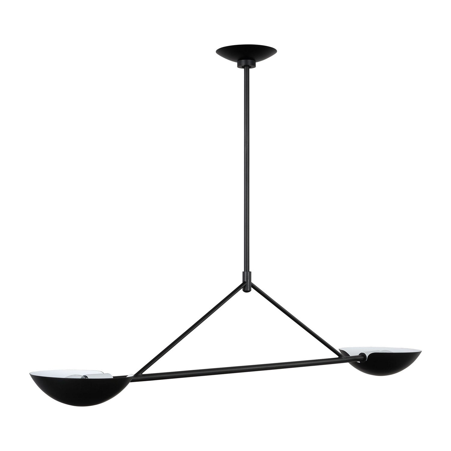 Lustre linéaire Nevel à deux lumières en fer vieilli
