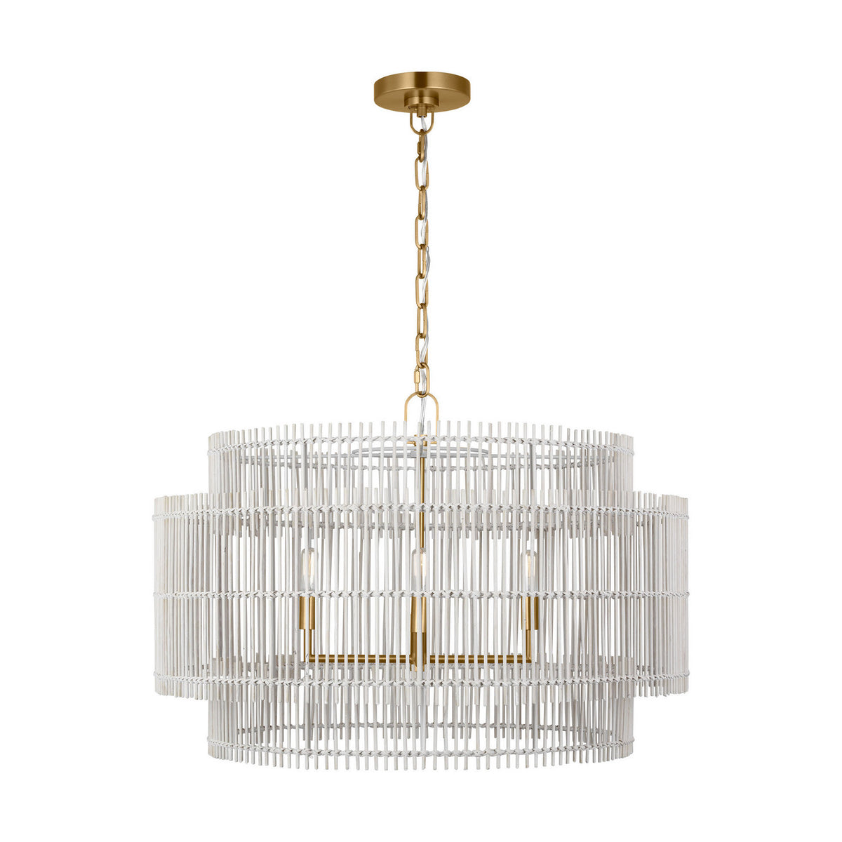 Elio Four Light Pendant in Burnished Brass