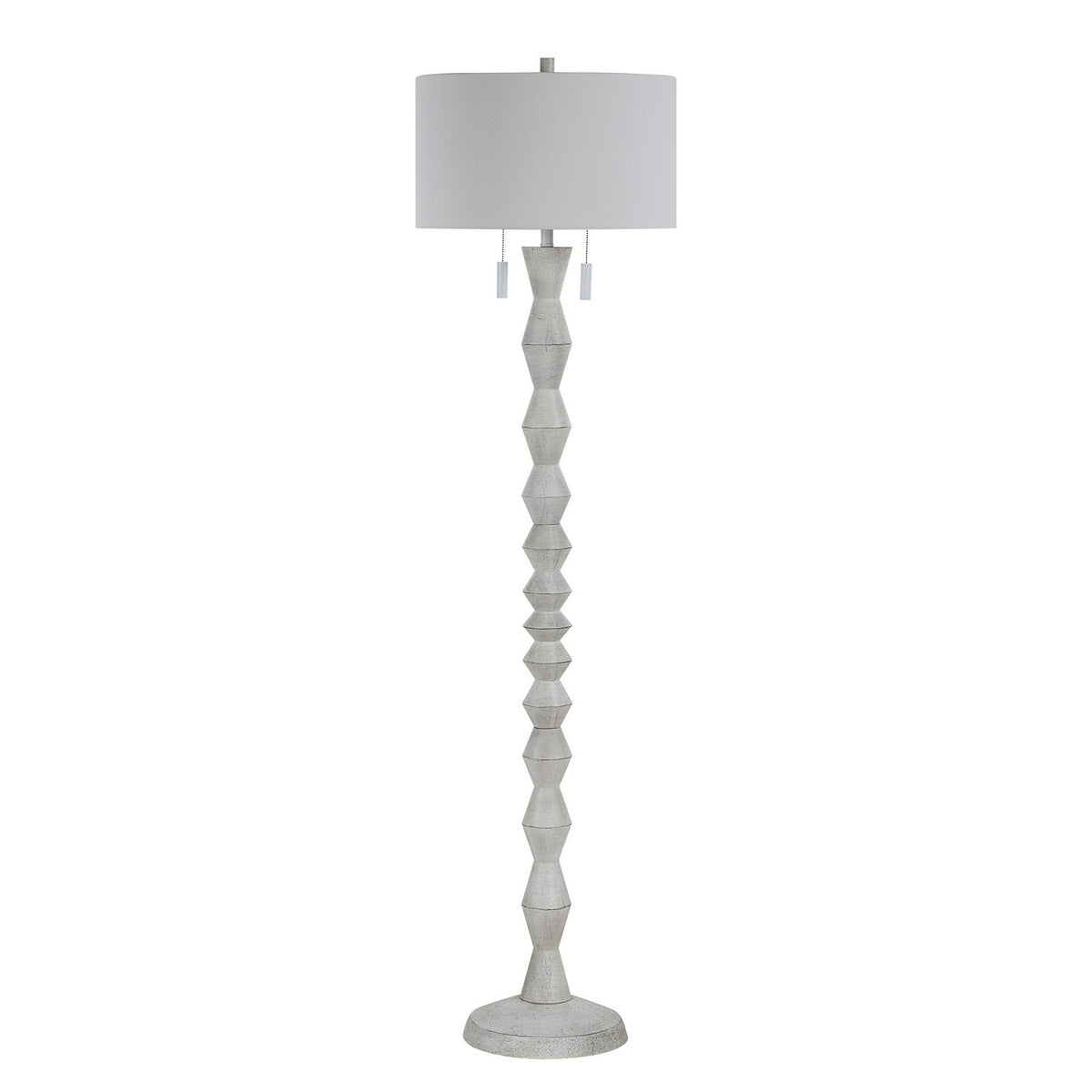 Sorriso Floor Lamp in White Wood Texture