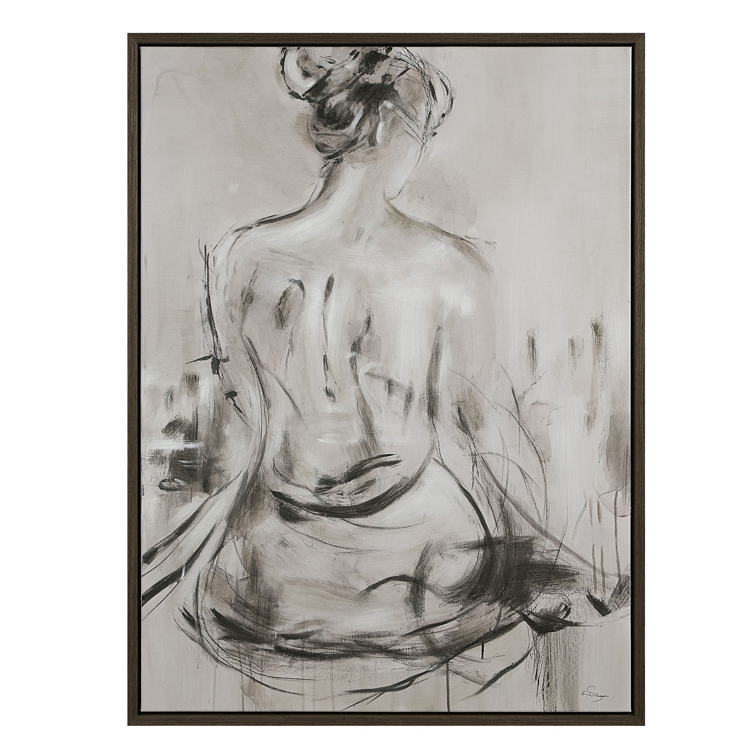 Tableau Evelyne en toile, marron foncé