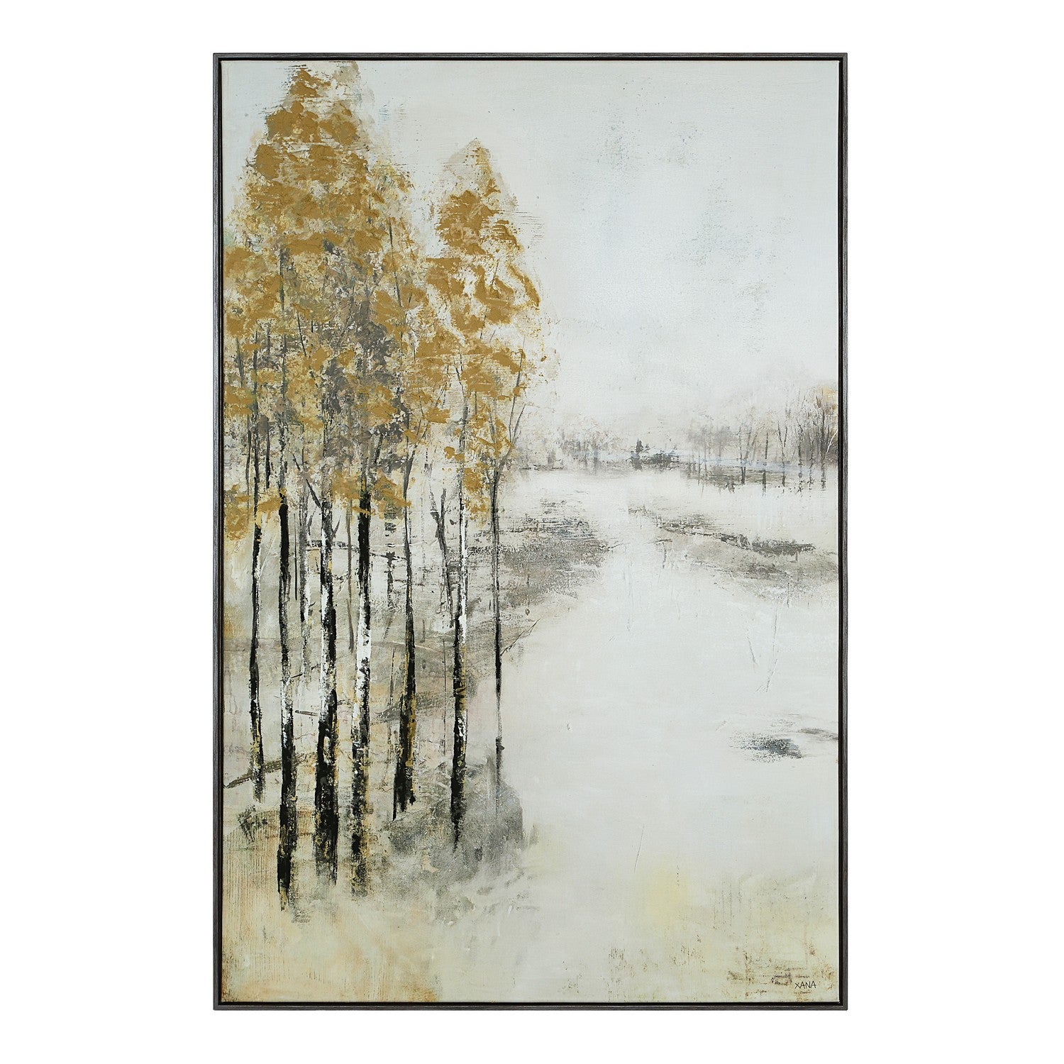 Illia Canvas Art in Grey Wood
