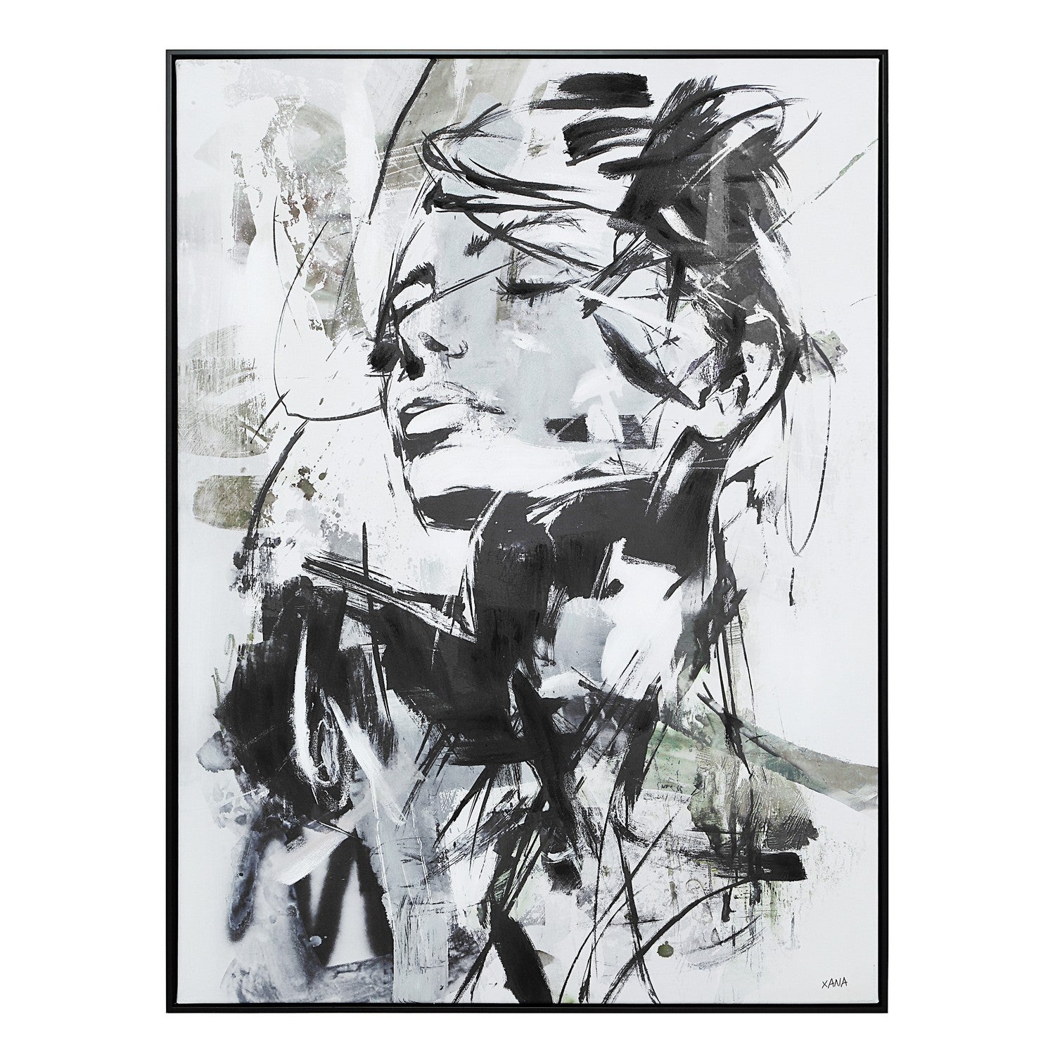 Aaliyah Canvas Art in Black