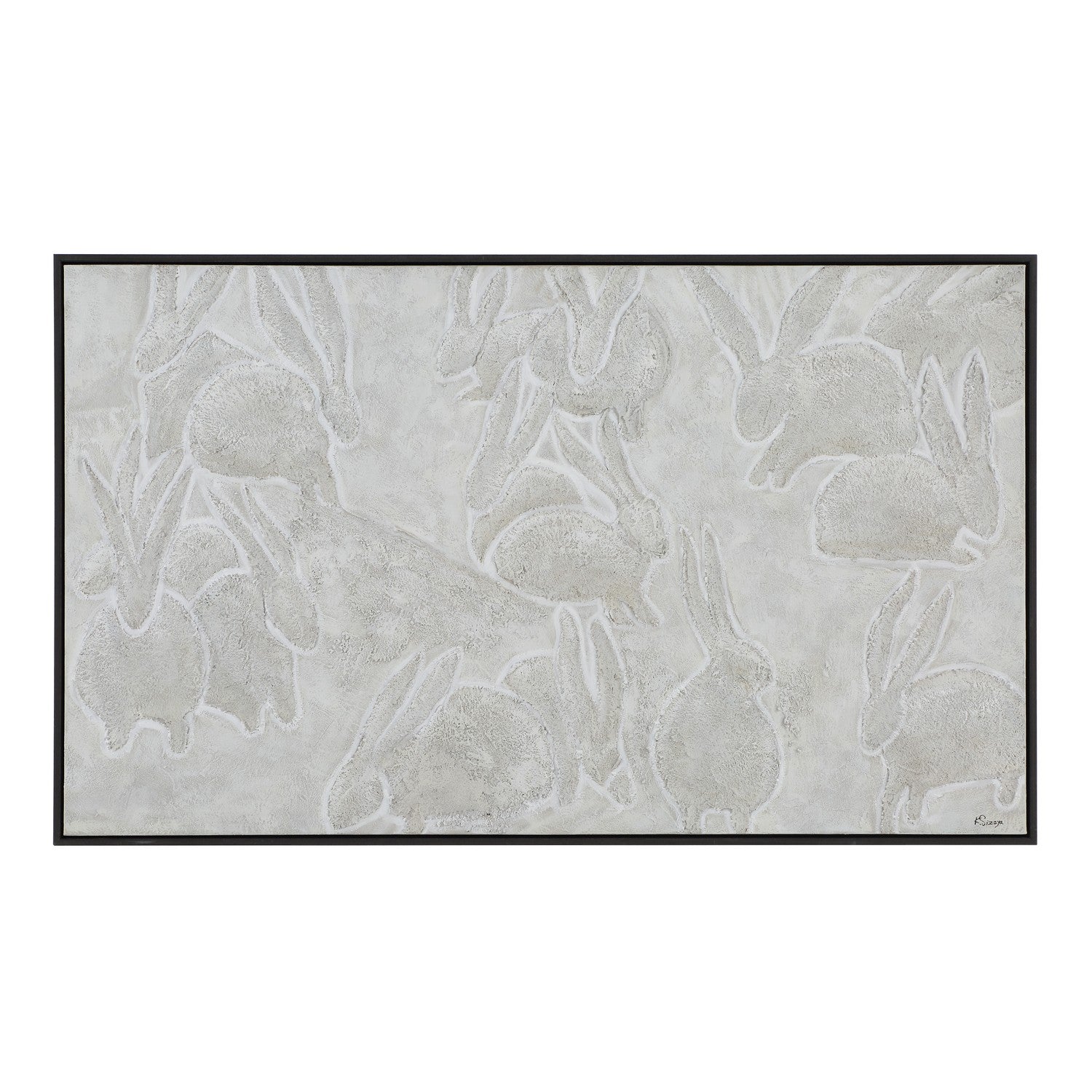 Lacey Canvas Art in Dark Grey