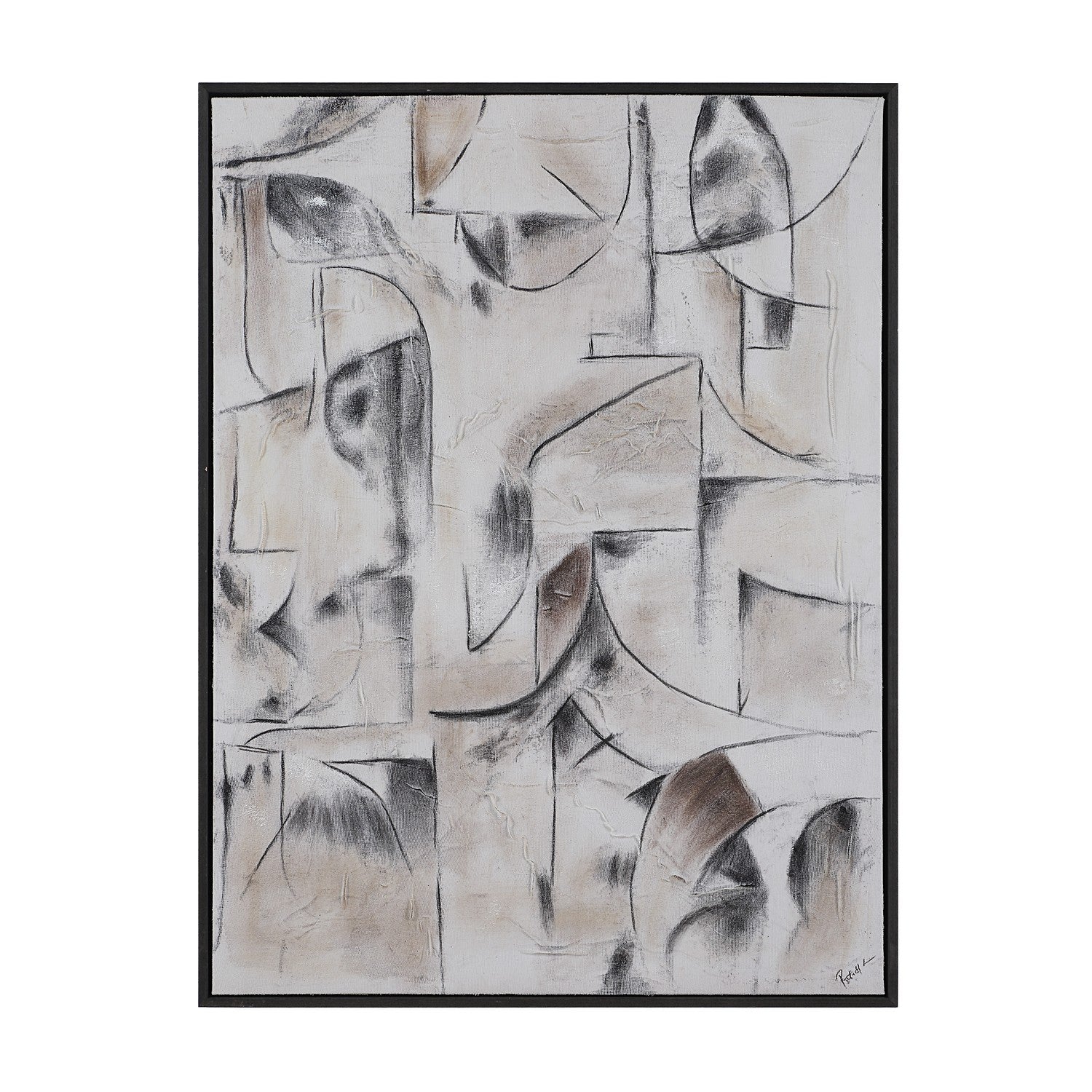 Tableau sur toile Yann gris foncé