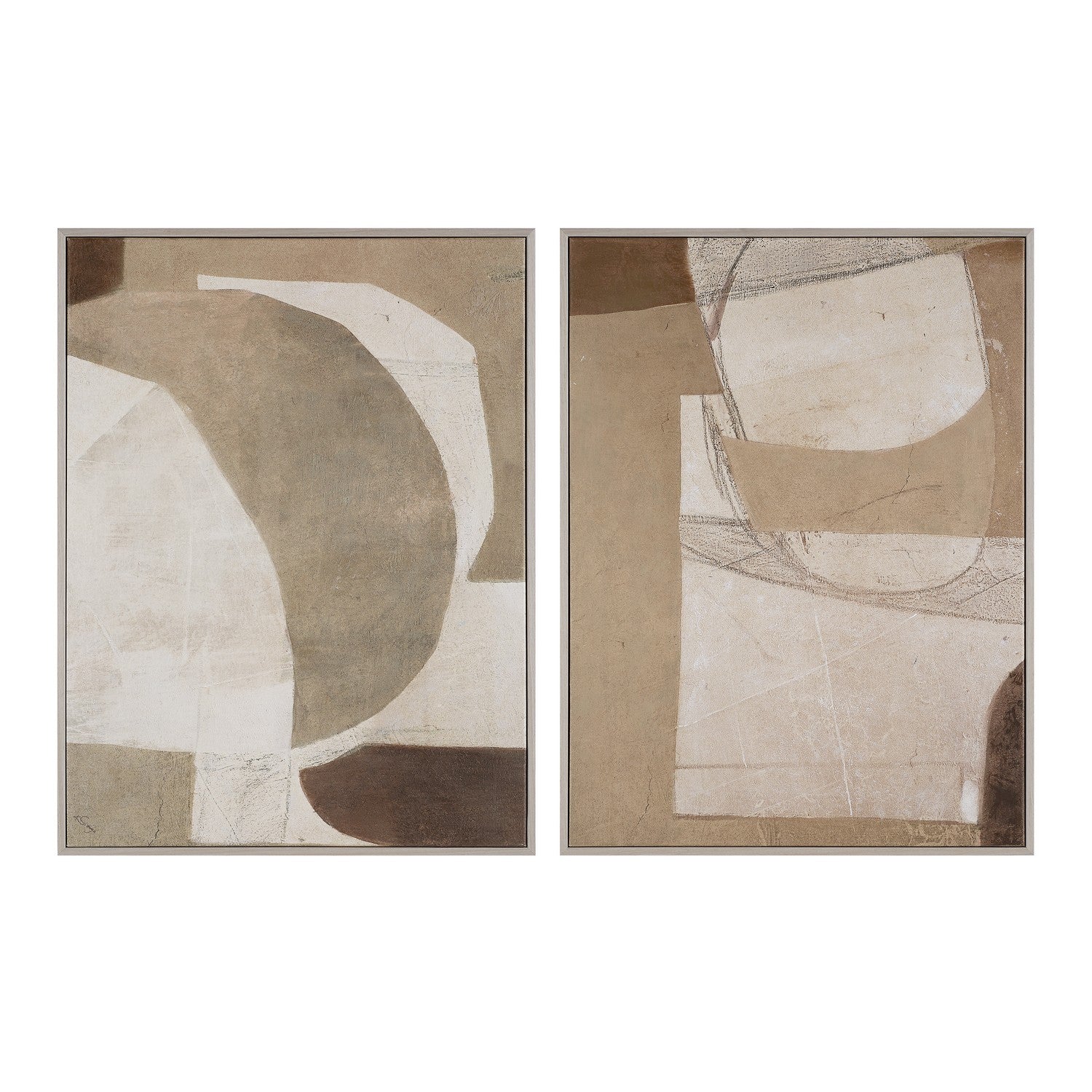 Alcea Canvas Art in Light Walnut