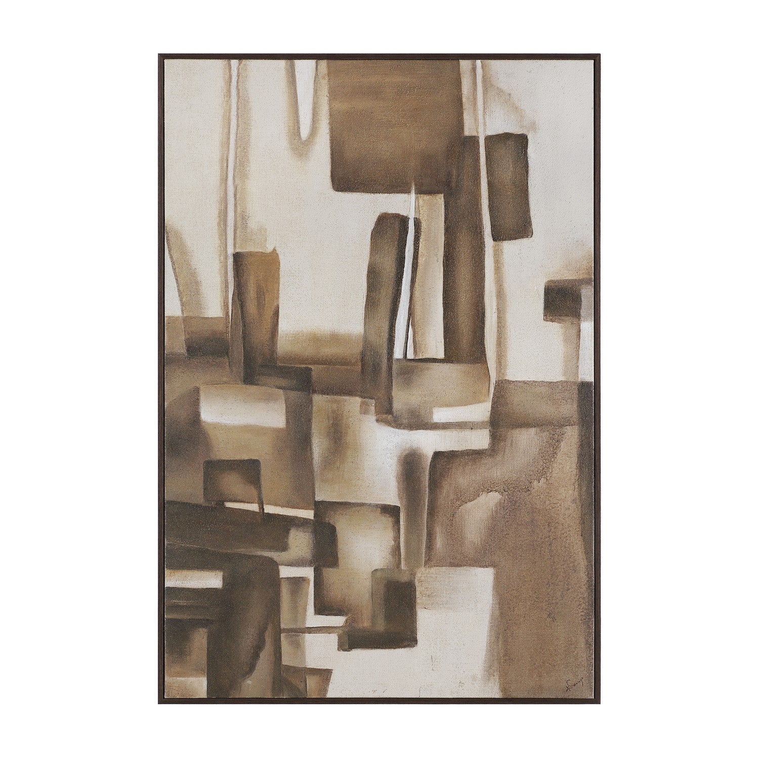 Iberis Canvas Art in Black Oak