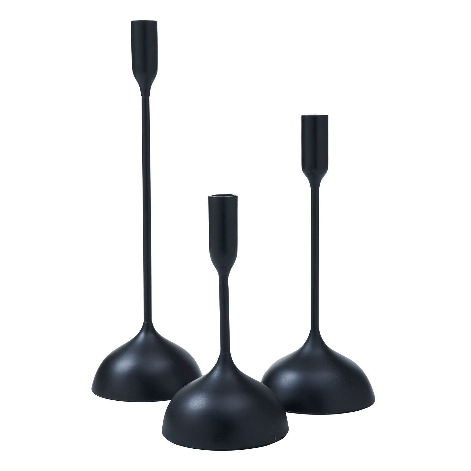 Chambers Set Of 3 Tapered Candle Holder in Matte Black