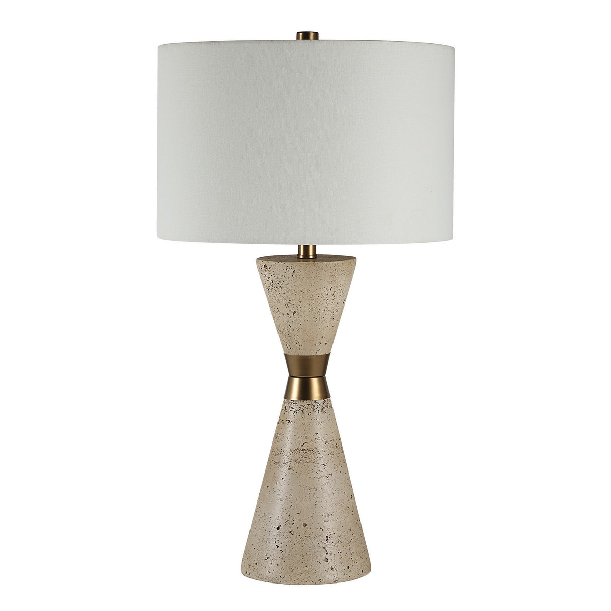 Lampe de table Veza en travertin synthétique beige