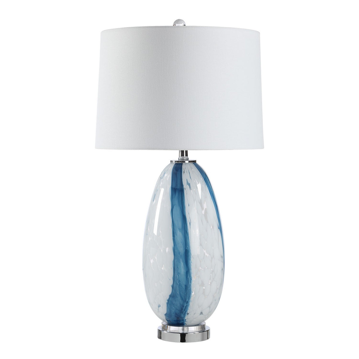 Lampe de table Solis transparente et bleue