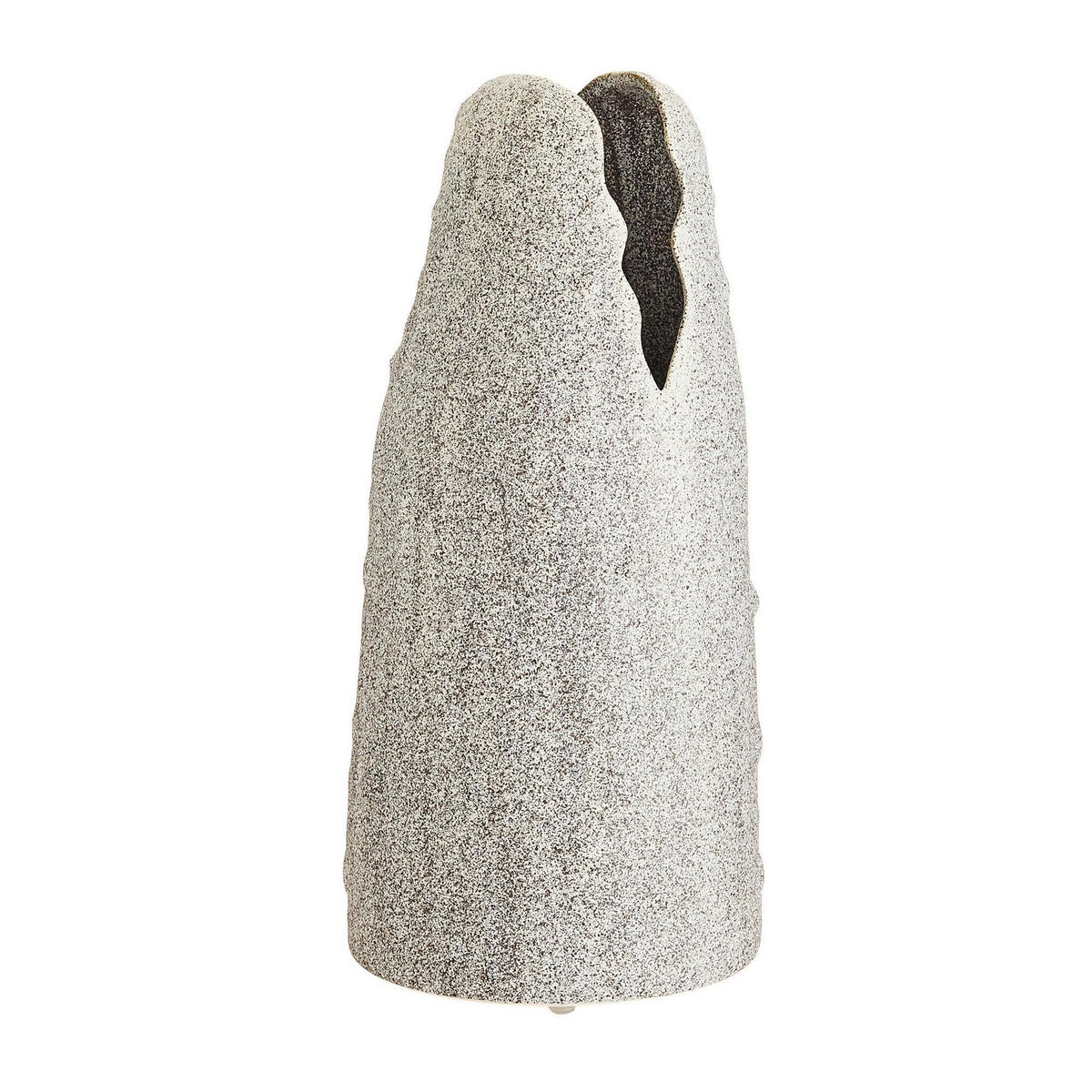 Livia Vase in White Crackle Charcoal Wash
