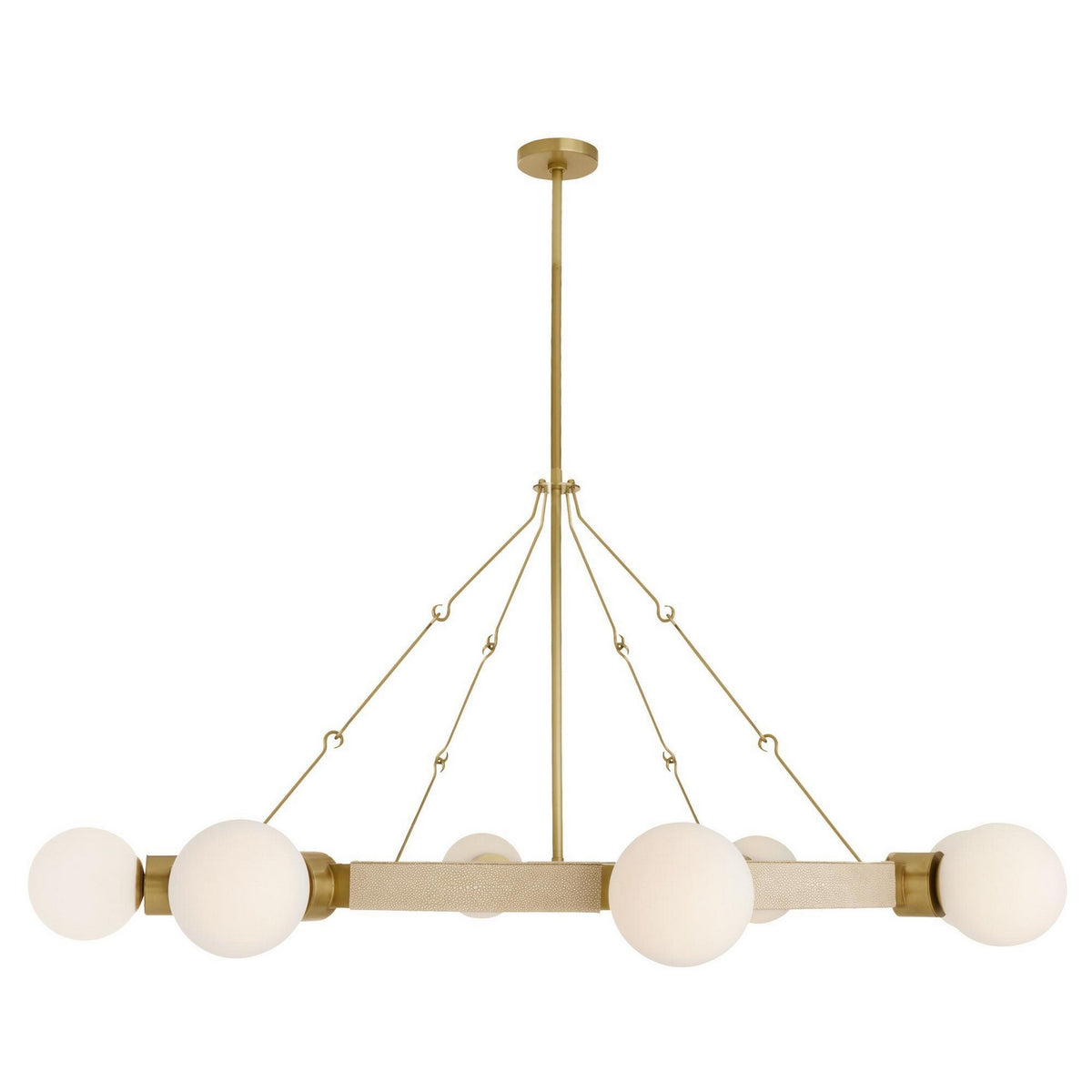 Liberty Eight Light Chandelier in Matte Opal