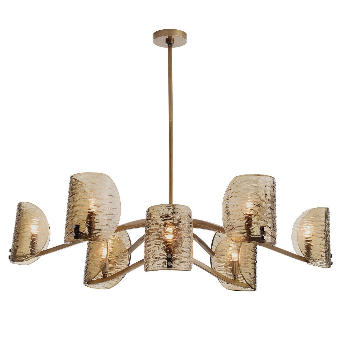 Natasha Nine Light Chandelier in Antique Brass