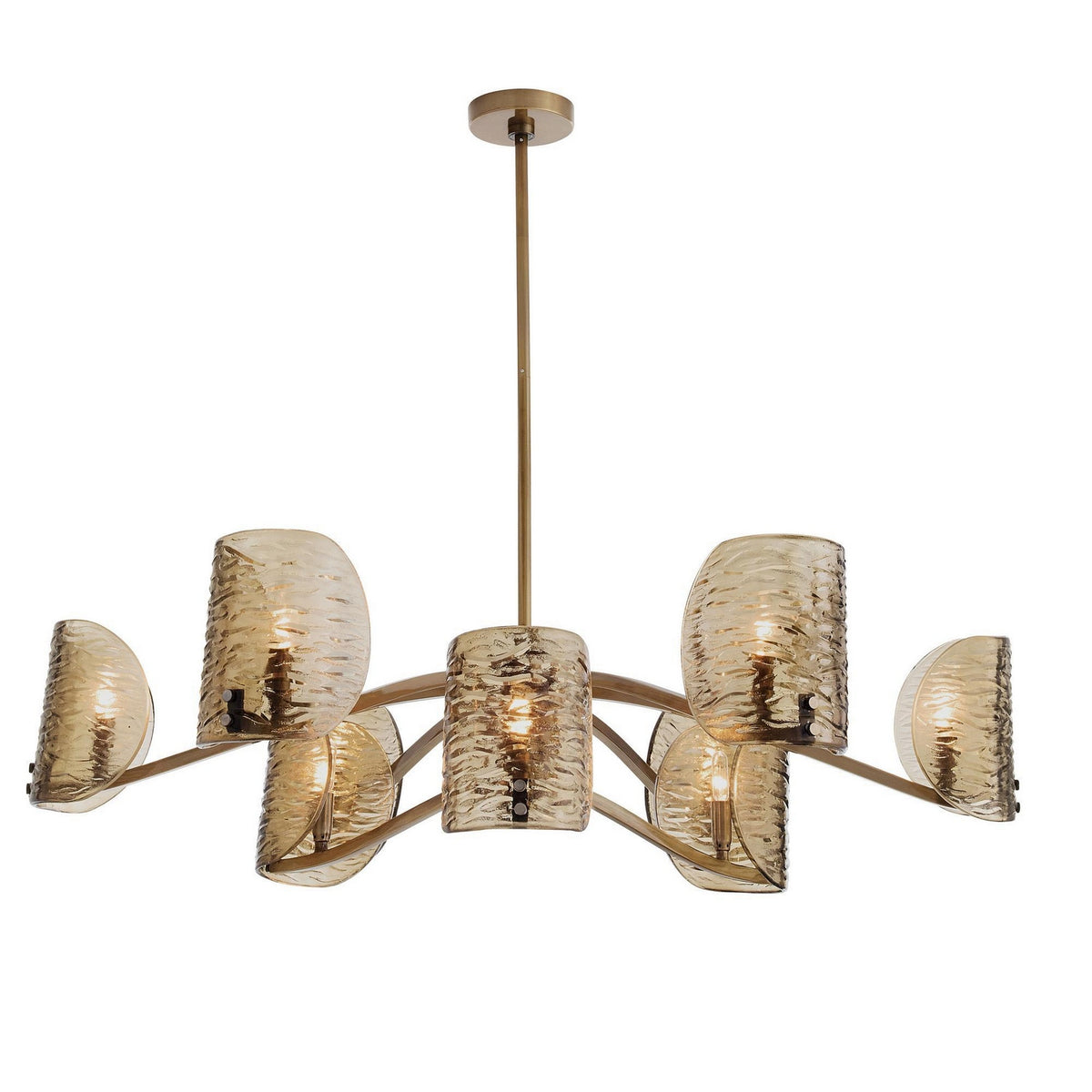 Natasha Nine Light Chandelier in Antique Brass