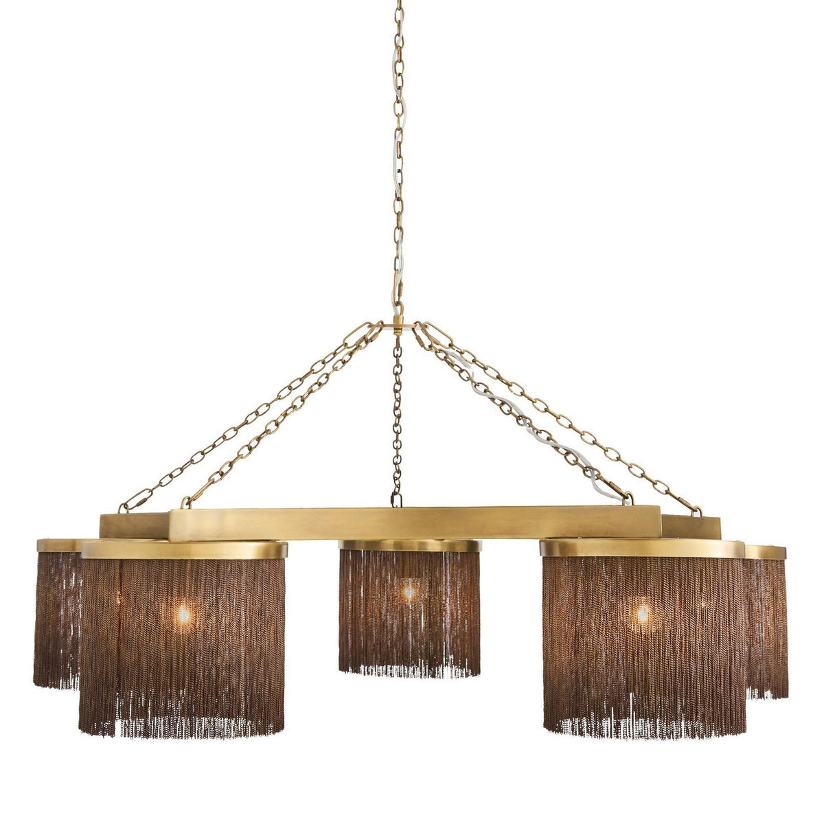 Langston Five Light Chandelier in Vintage Brass