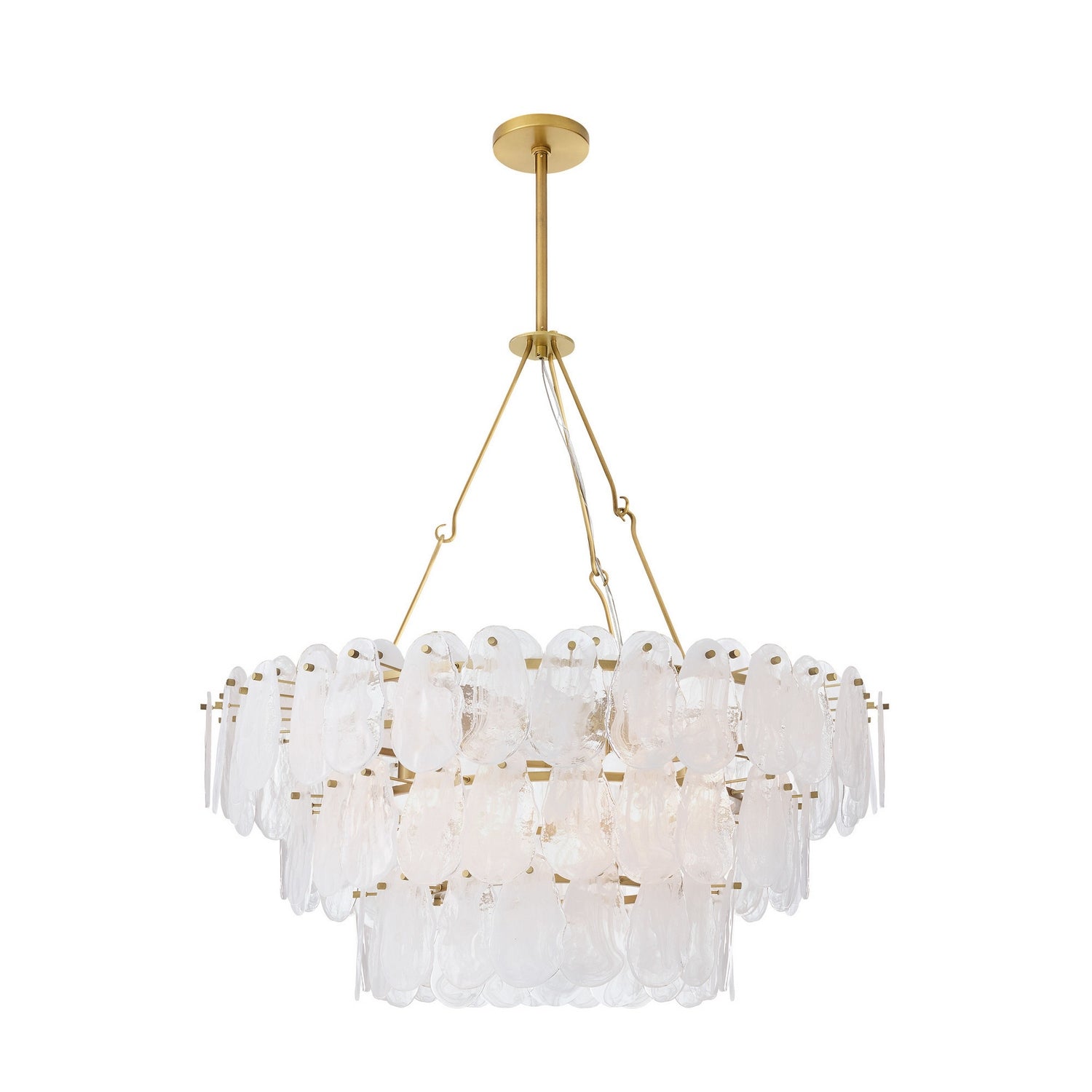 Leon Seven Light Chandelier in White Glaze