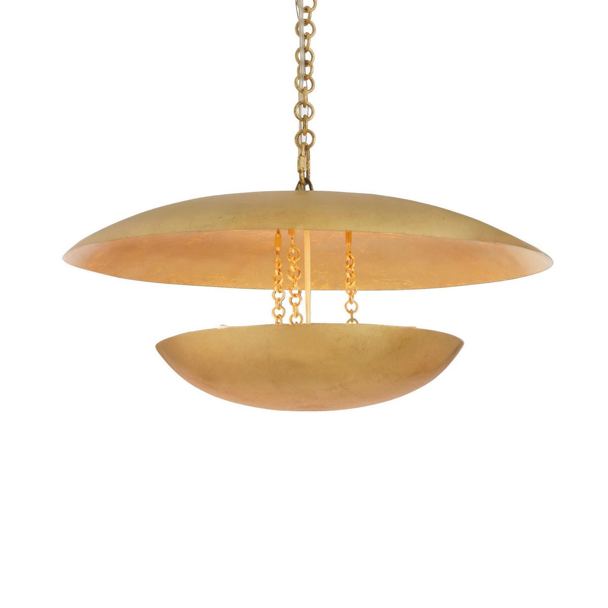 Florko Three Light Chandelier in Gold Leaf