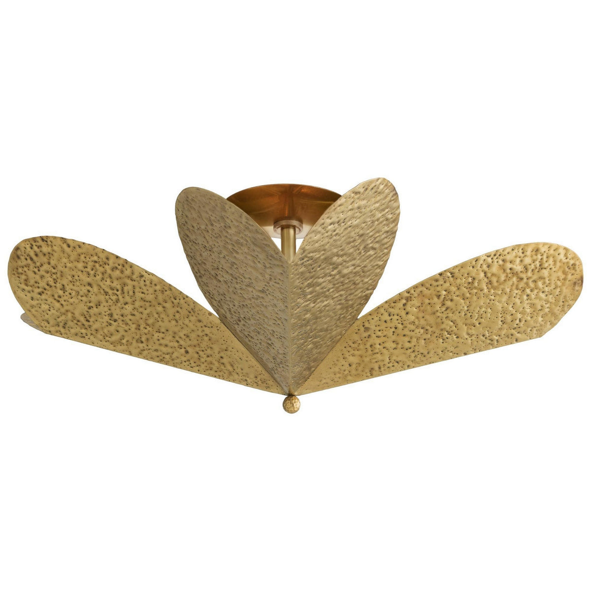 Lucinda Four Light Flush Mount in Antique Brass