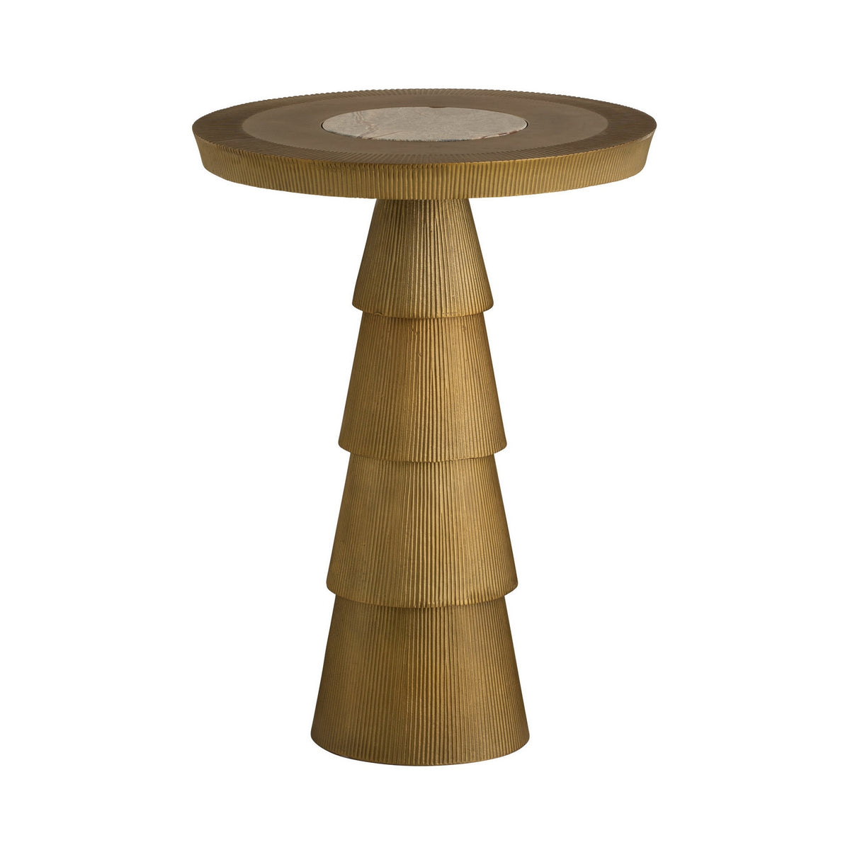 Mathis End Table in Antique Brass