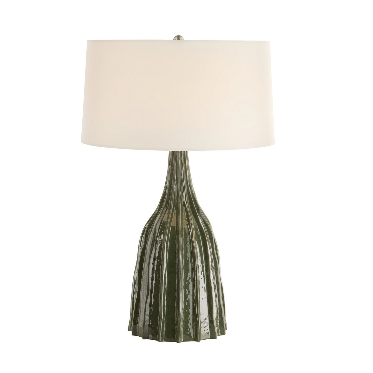 Nyla One Light Table Lamp in Dark Green Reactive