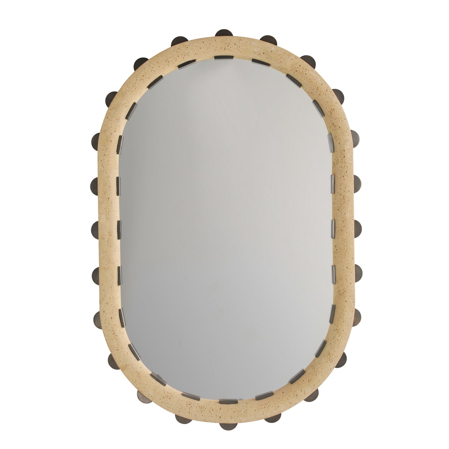 Nicolai Mirror in Faux Travertine