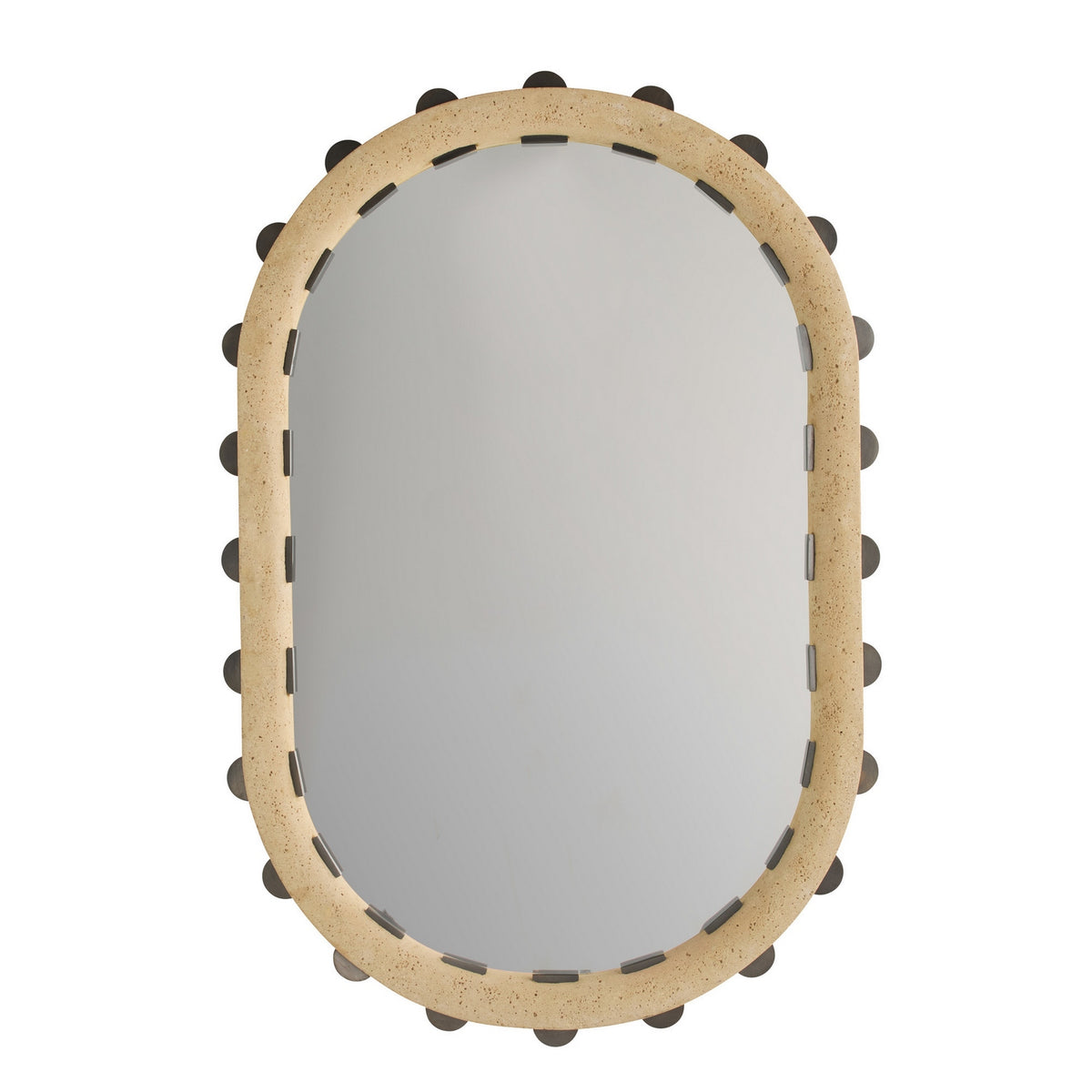 Nicolai Mirror in Faux Travertine