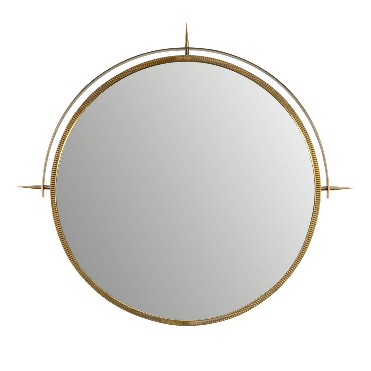 Nixon Mirror in Antique Brass
