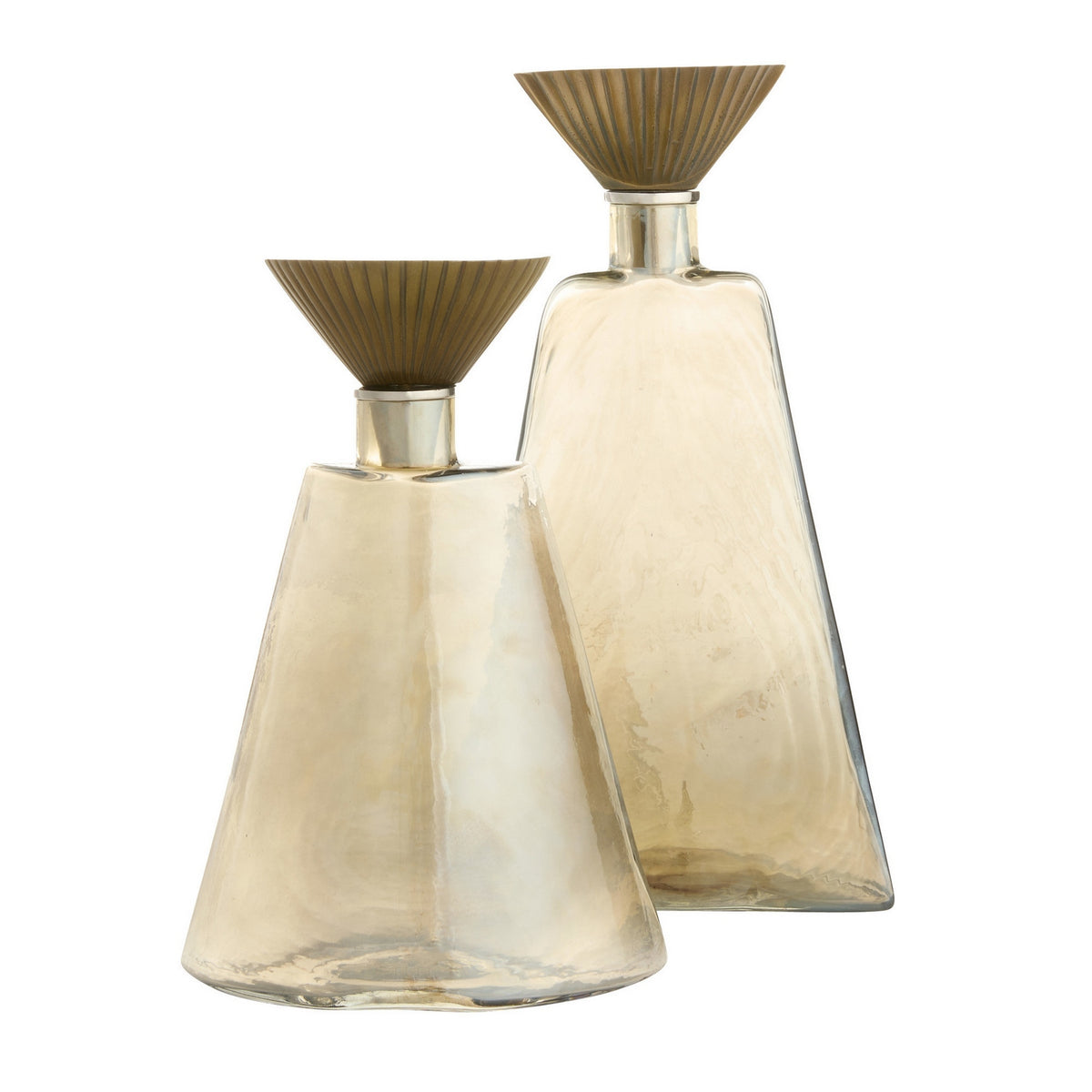 Carafe Mariah, lot de 2 en laiton antique
