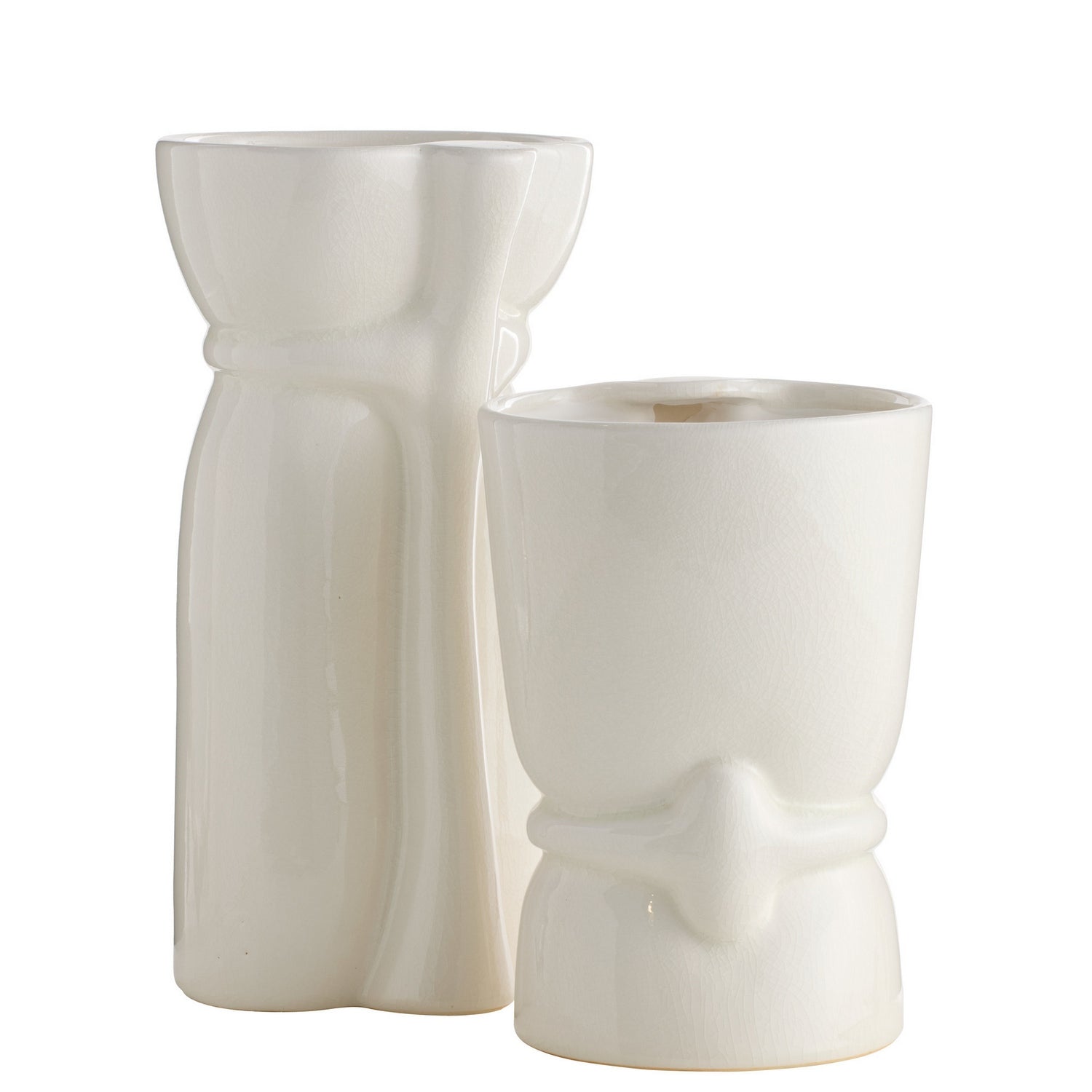 Maud Vases, Set of 2 in Ivory Crackle