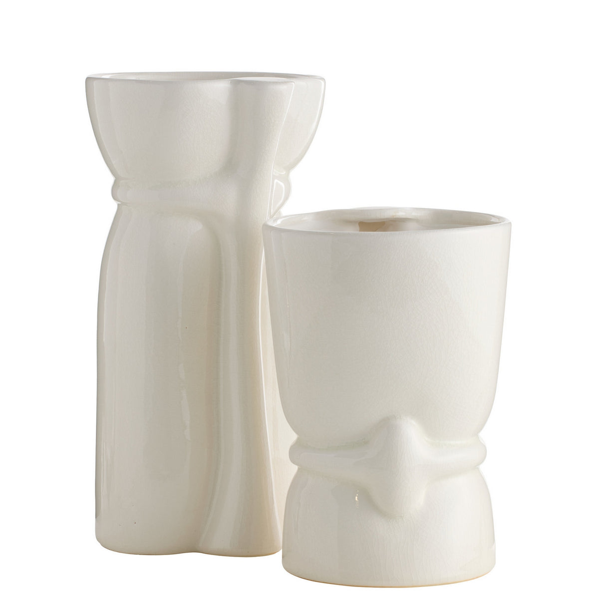 Maud Vases, Set of 2 in Ivory Crackle