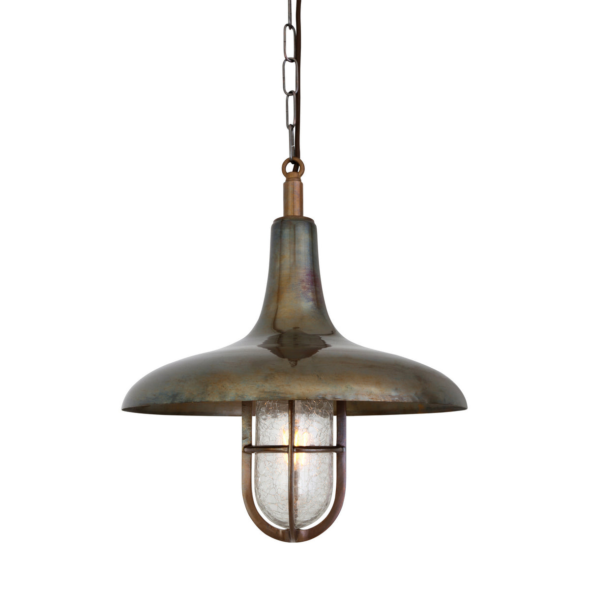 Mira One Light Pendant in Antique Brass