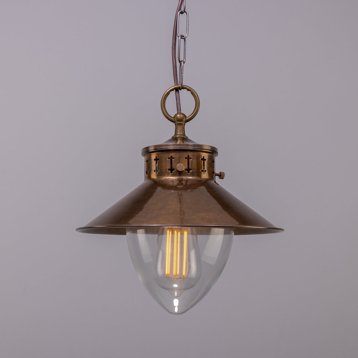 Boyd One Light Pendant in Antique Brass