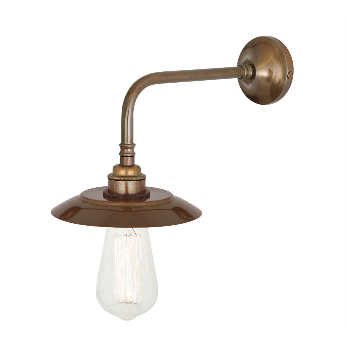 Reznor One Light Wall Sconce in Antique Brass