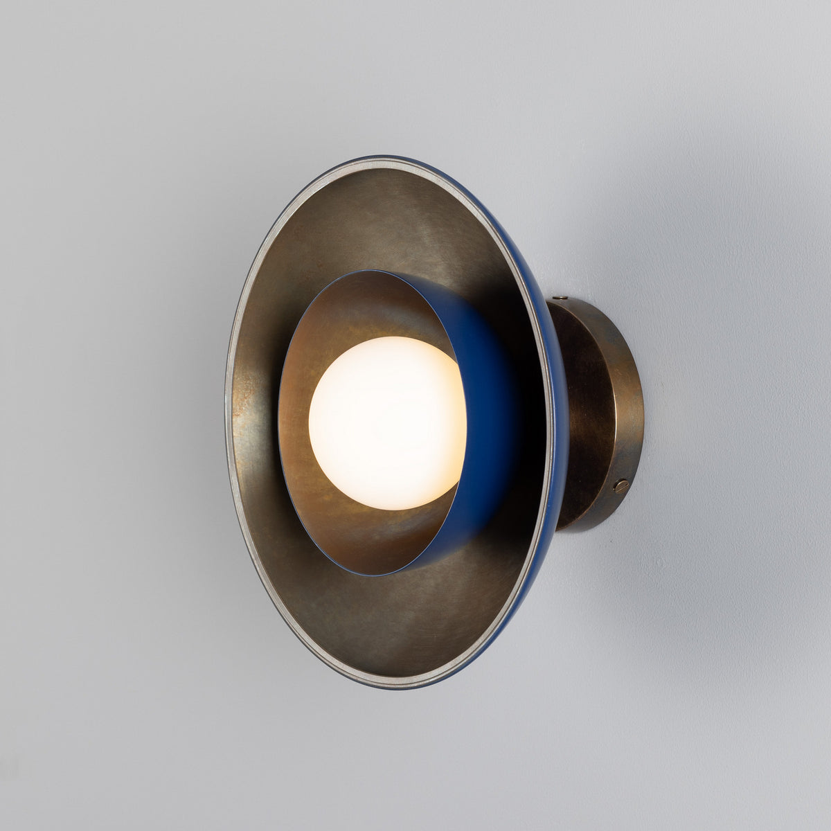 Marrakesh One Light Wall Sconce in Antique Brass & Sapphire Blue