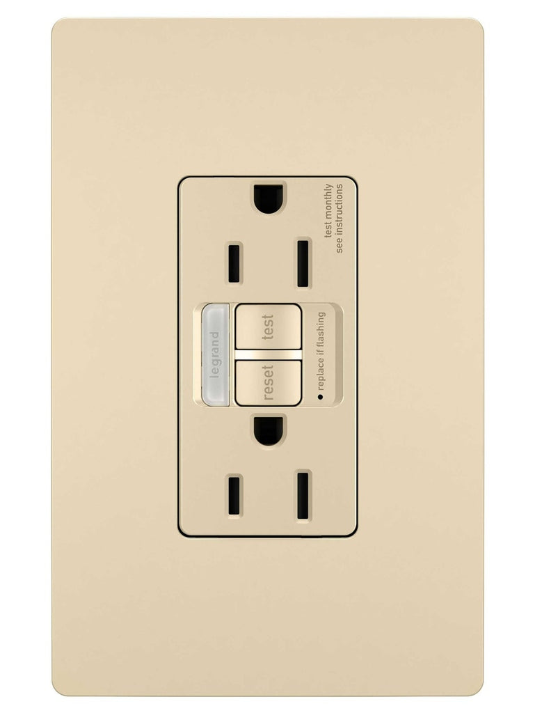 Tamper-Resistant 15A Duplex Self-Test GFCI Receptacles with SafeLock Protection and Night Light