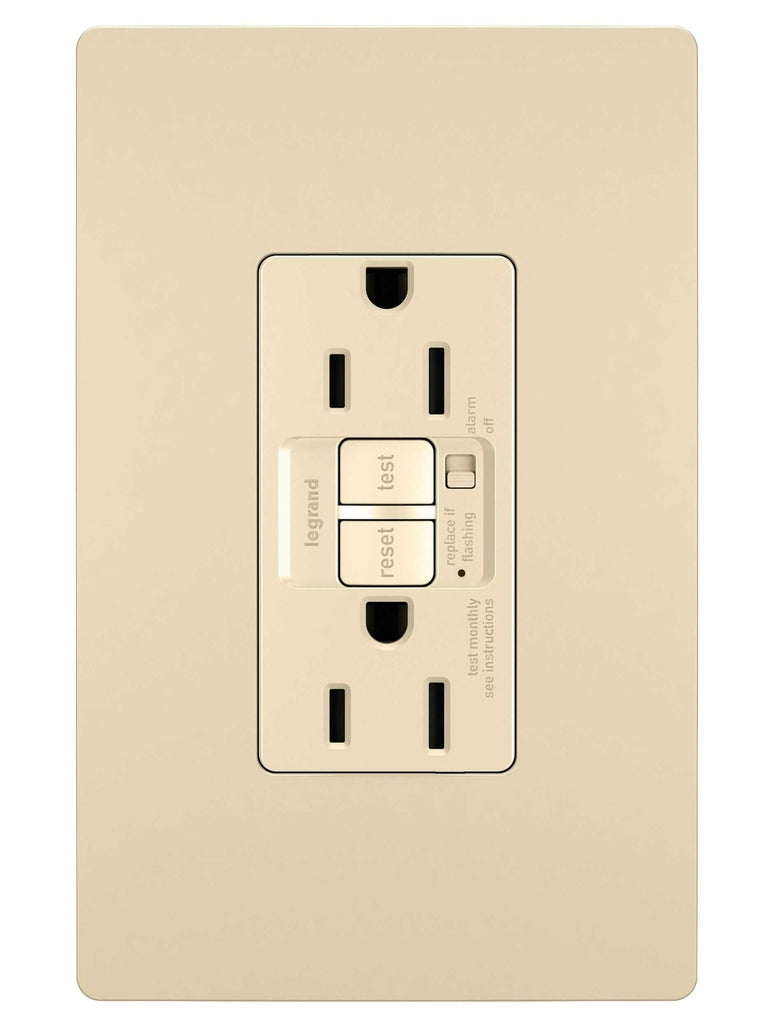 Tamper-Resistant 15A Duplex Self-Test GFCI Receptacles with Audible Alarm and SafeLock Protection