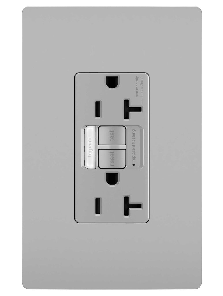 Tamper-Resistant 20A Duplex Self-Test GFCI Receptacles with SafeLock Protection and Night Light