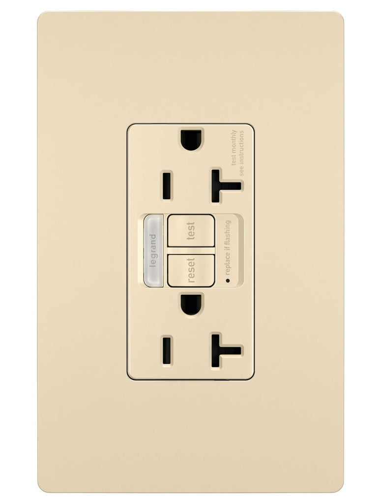 Tamper-Resistant 20A Duplex Self-Test GFCI Receptacles with SafeLock Protection and Night Light