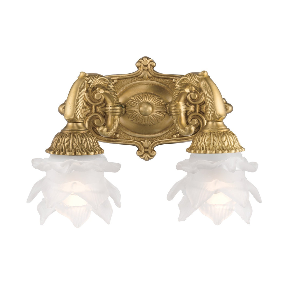Mayfield Two Light Wall Sconce in Aged Brass