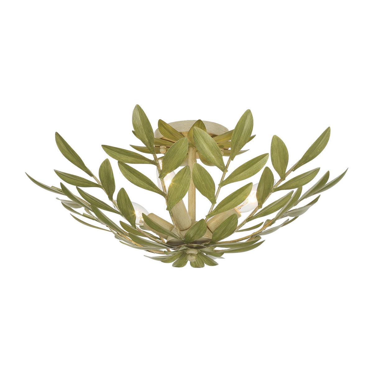 Broche Four Light Semi Flush Mount in Champagne Green Tea