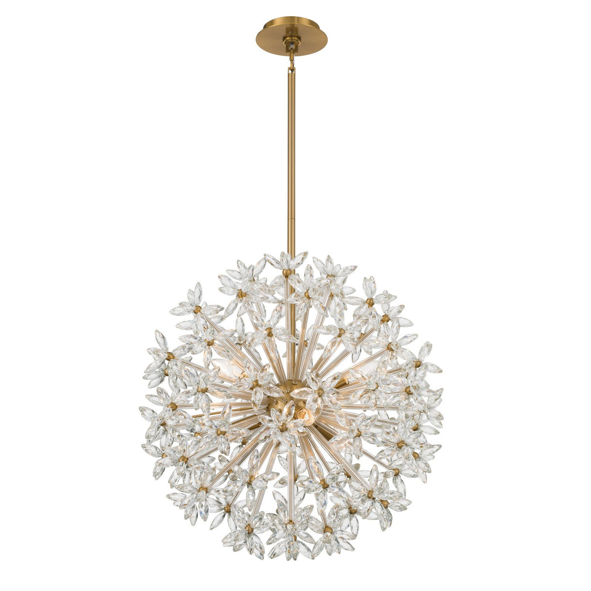 Adley Six Light Chandelier in Aged Brass