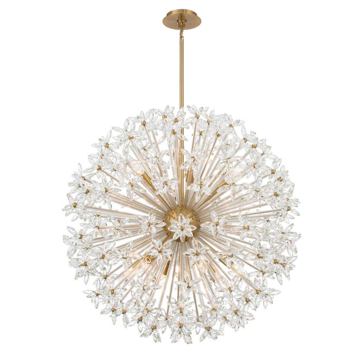 Adley 12 Light Chandelier in Aged Brass