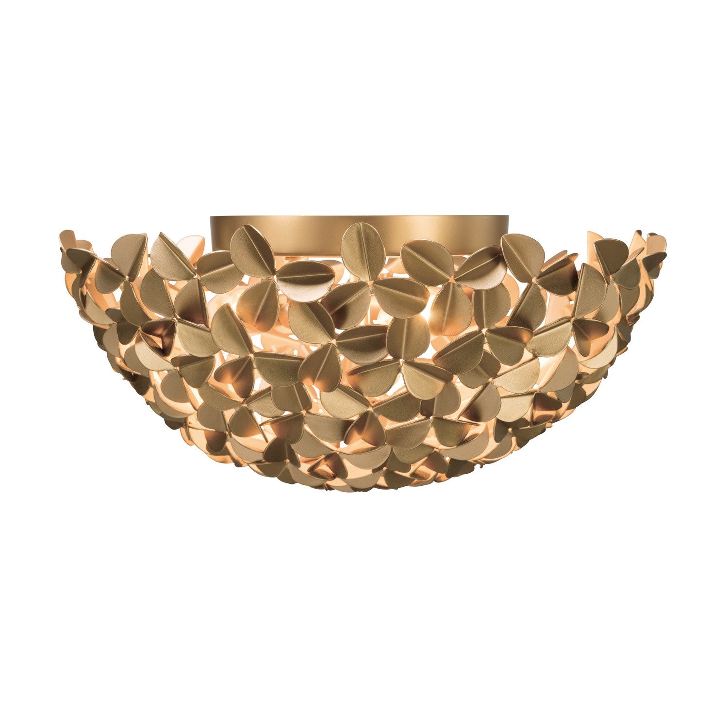 Cora Three Light Flush Mount in Soft Gold