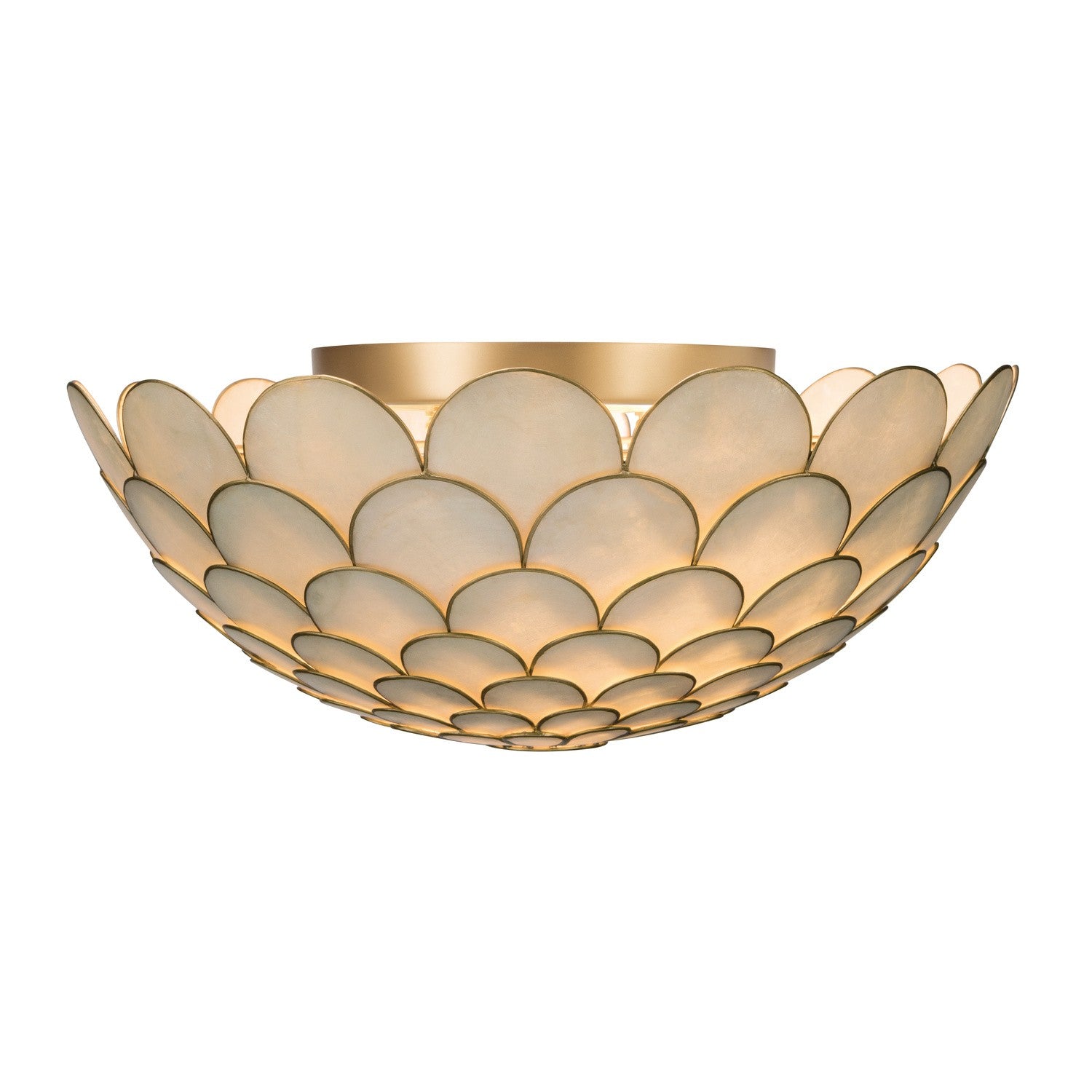 Darby Three Light Semi Flush Mount in Soft Gold