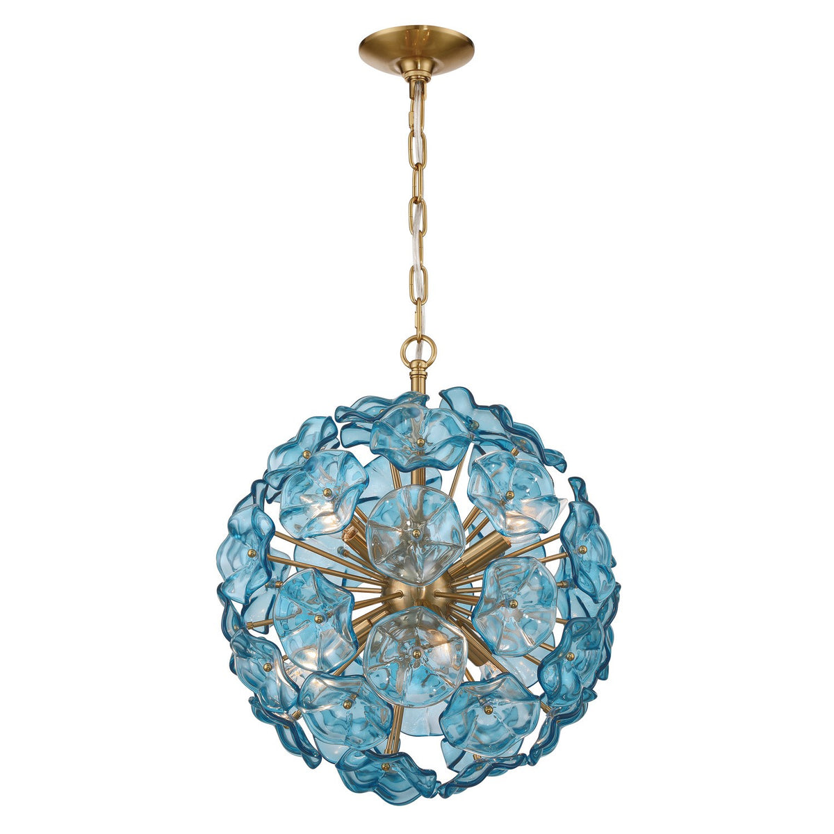 Esme Six Light Chandelier in Aged Brass