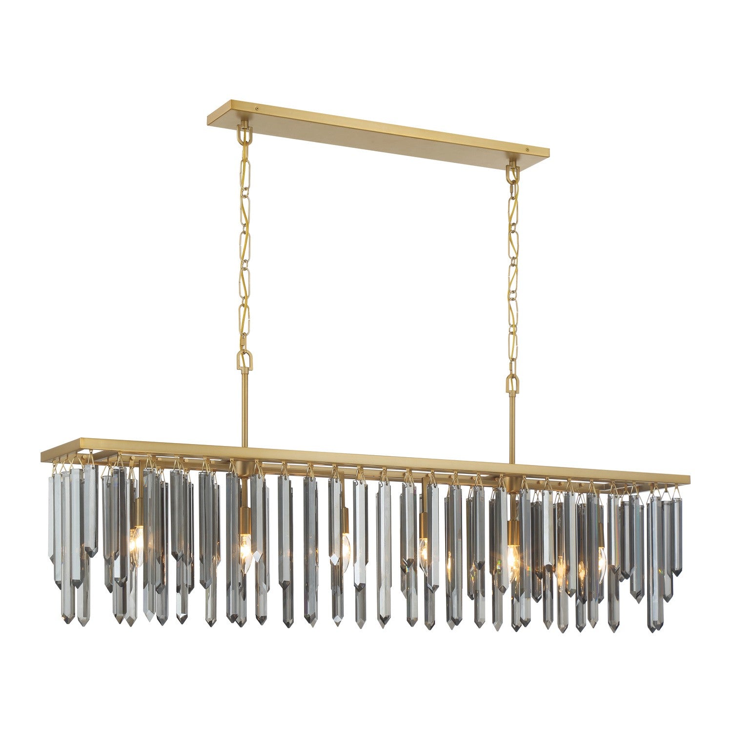 Gemma Six Light Linear Chandelier in Modern Gold