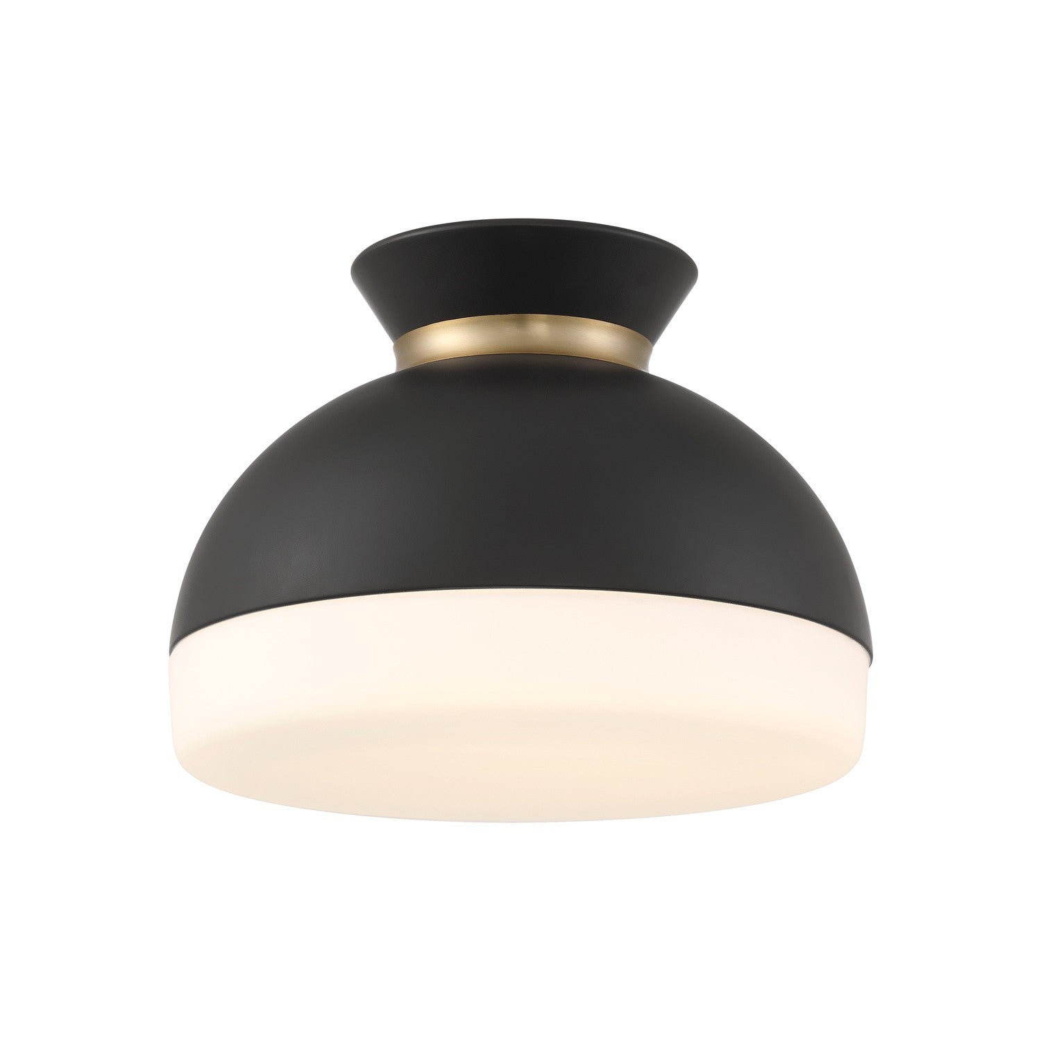 Gidget Two Light Flush Mount in Matte Black + Vibrant Gold