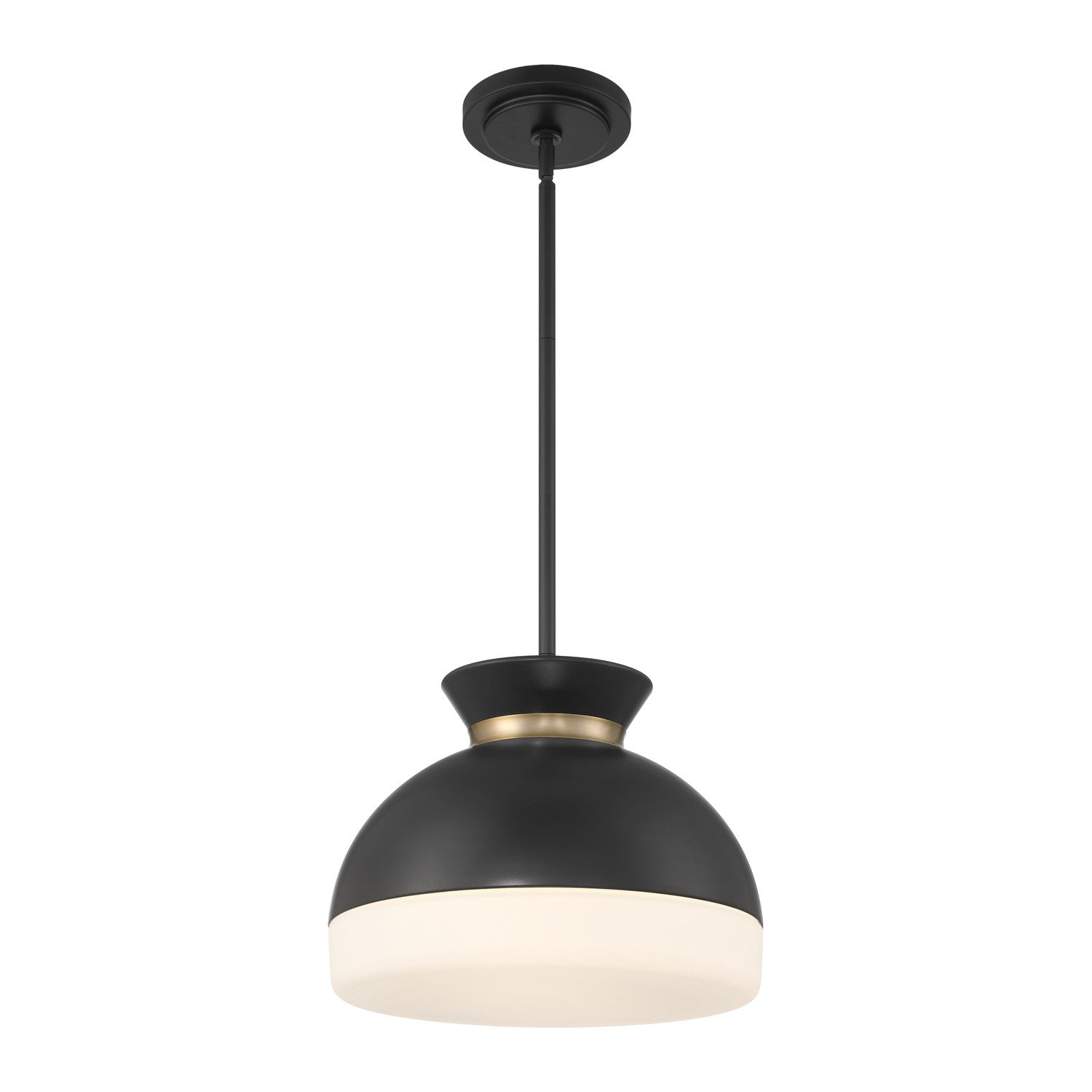 Gidget Two Light Pendant in Matte Black + Vibrant Gold