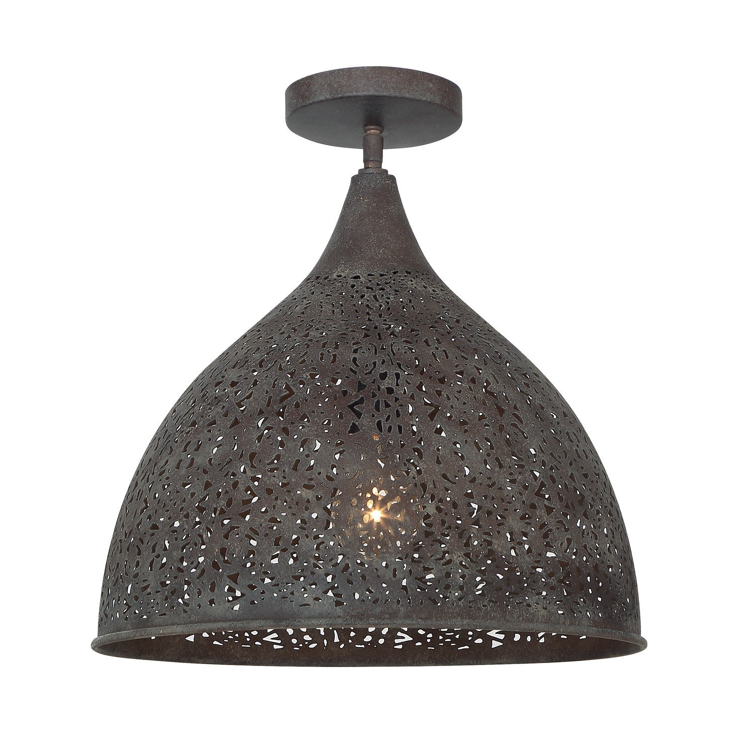 Jasmine One Light Semi Flush Mount in Forged Bronze